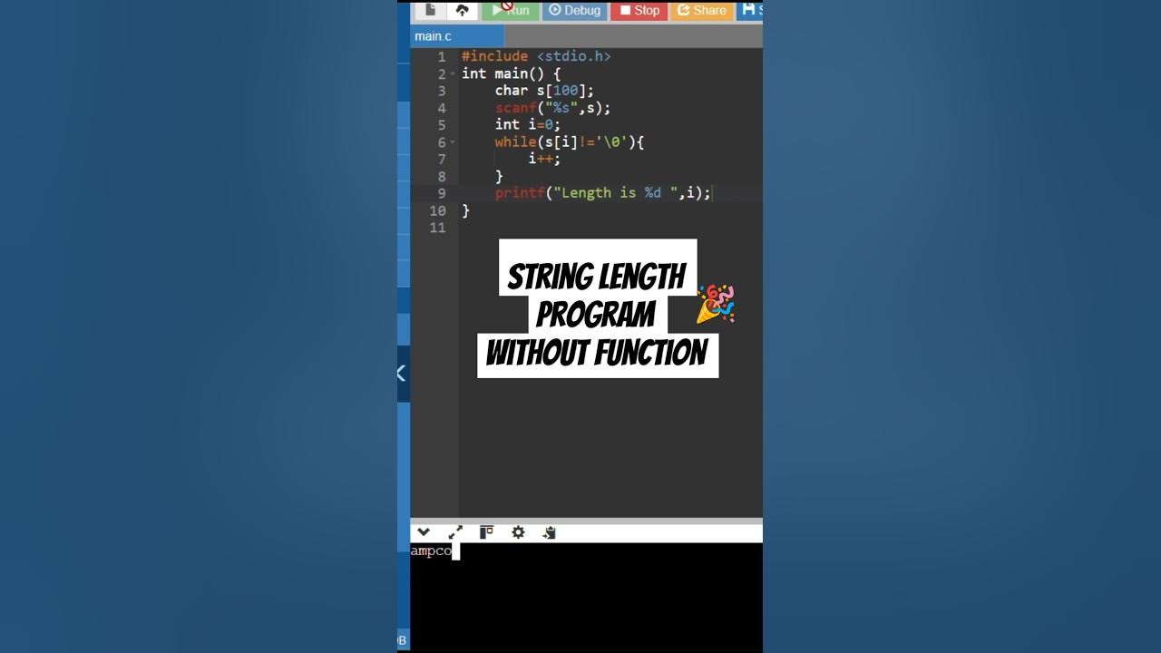 Day 11 of 100Days Challenges || string length program without using ...