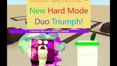 Demolishing Celestial Warlock! {New Hard Mode Duo Triumph} || [Roblox] Cube Defense