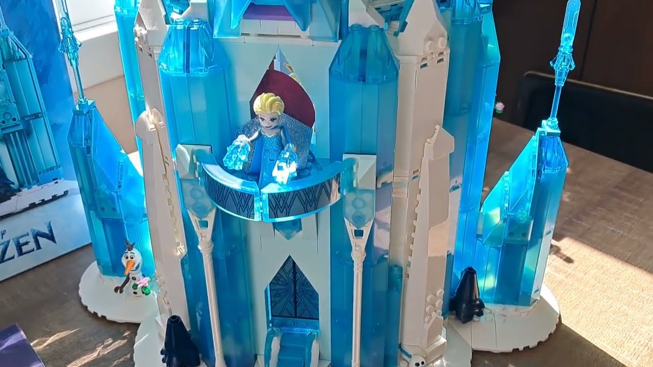 Completed LEGO 43197 Disney Frozen Ice Castle