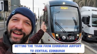 Getting the tram from Edinburgh Airport to Central Edinburgh