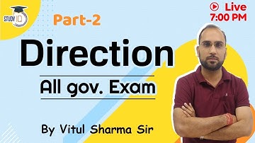 Reasoning Class || Direction ( दिशा ) || All govt Exam || Part 2 ||  By Vitul Sir || Study IQ
