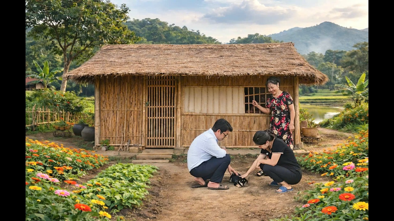 Healing Country Life: The Beautiful Bamboo House Like in a Movie & The Puppy Story