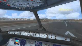 FSX - Spanair A321 - Mallorca to Barcelona - Cockpit CAM with Outside views sprinkled in