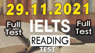 IELTS READING PRACTICE TEST 2021 WITH ANSWERS | 29.11.2021