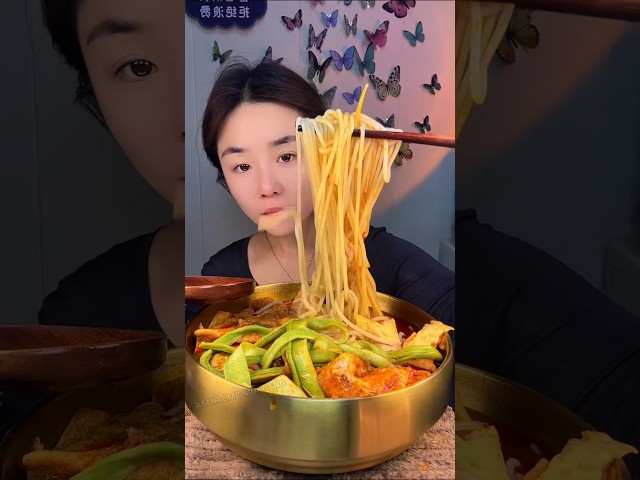 eating extreme spicy noodles | mukbang asmr eating