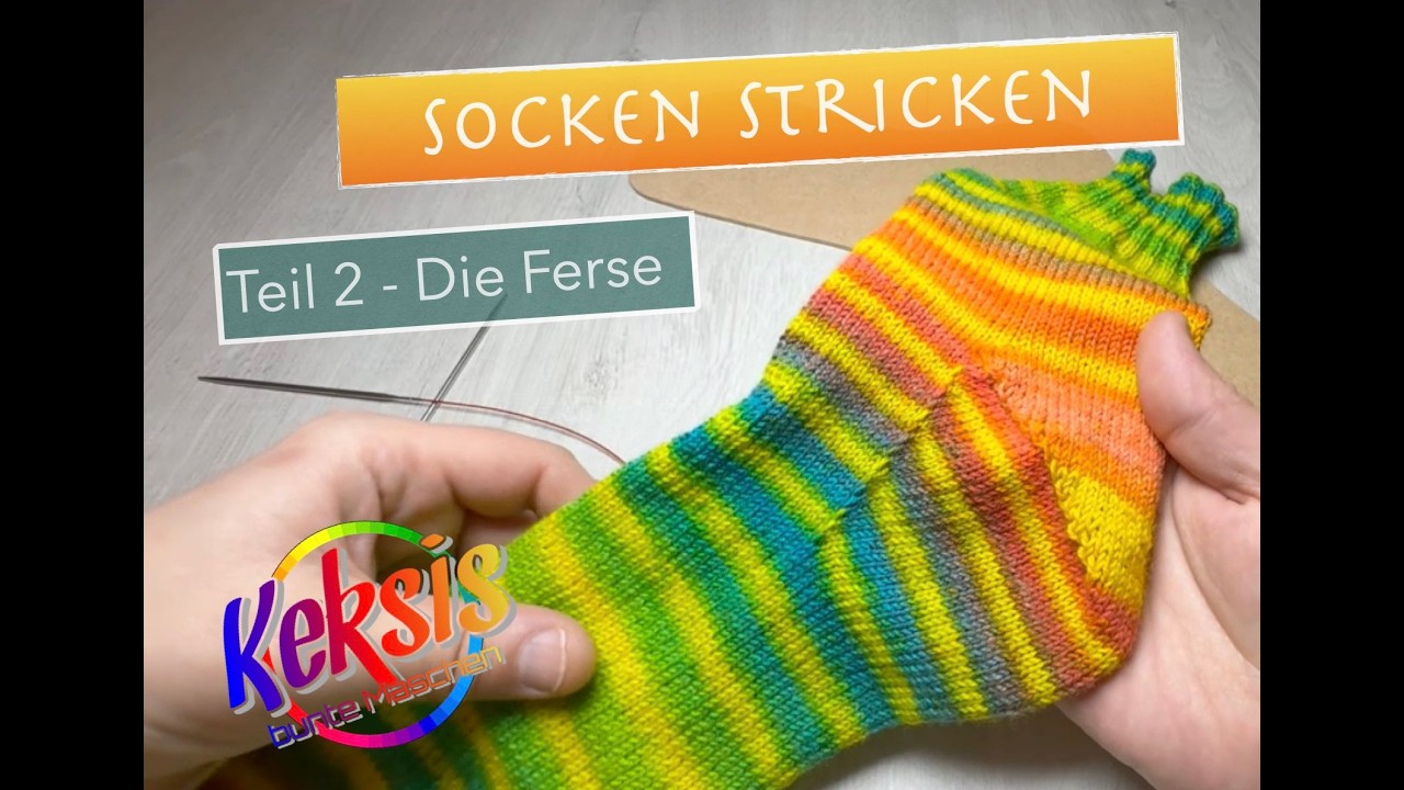 Socken von der Spitze ab stricken - Teil 2 - die Ferse