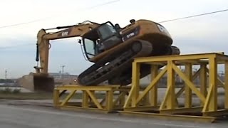 Heavy equipment driving skills and dangerous moments.