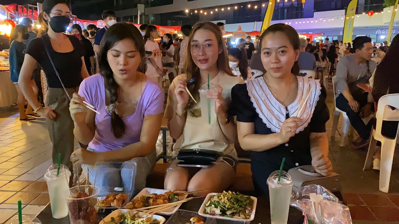 เทศกาลอาหารที่ สปป ลาว  แม่ค้าทำไมมีแต่คนสวยๆ | บรรยากาศเหมือนอยู่ประเทศไทยเลย|🇱🇦📍