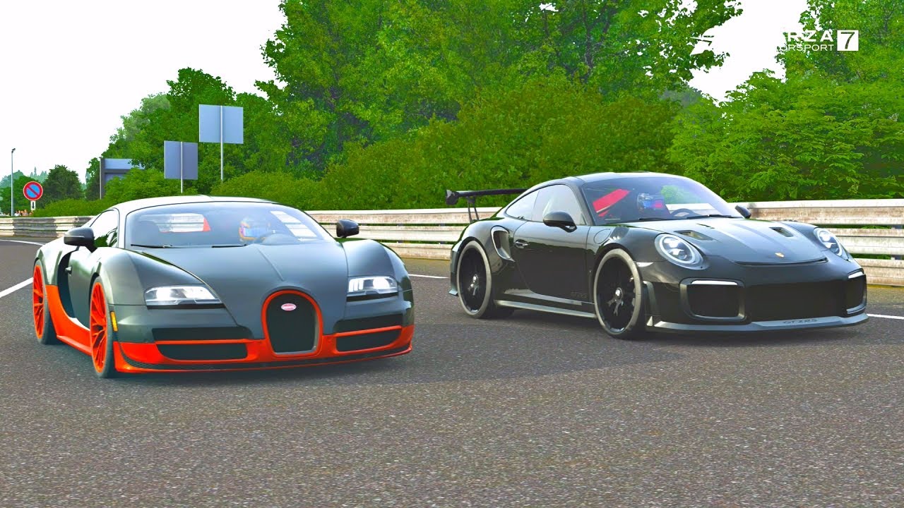 Bugatti Veyron Super Sport vs Porsche 911 GT2 RS (1046 hp) | Forza Motorsport 7 Drag Race