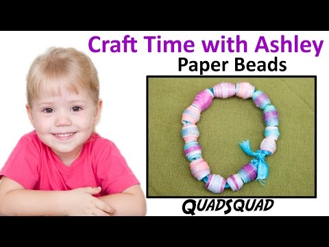 Easy Paper Bead Bracelet for Kids - Craft Time with Ashley 