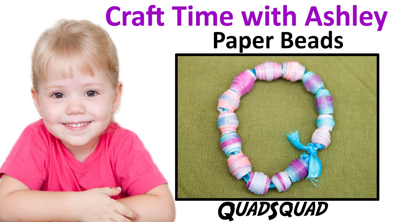 Easy Paper Bead Bracelet for Kids - Craft Time with Ashley 