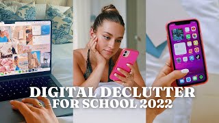 how to DECLUTTER & ORGANIZE your phone/laptop before school !!