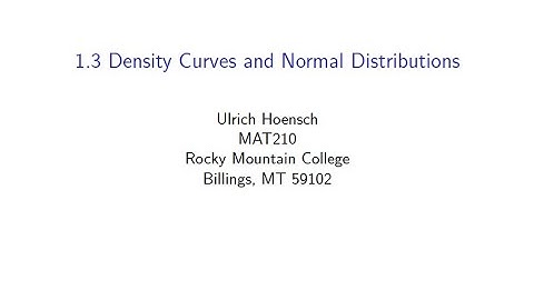 Density Curves and Normal Distributions