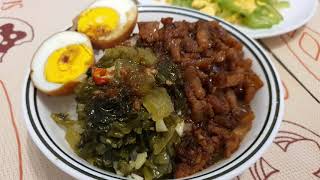 Taiwanese braised pork belly rice 台湾卤肉饭 (ingredient list provided)