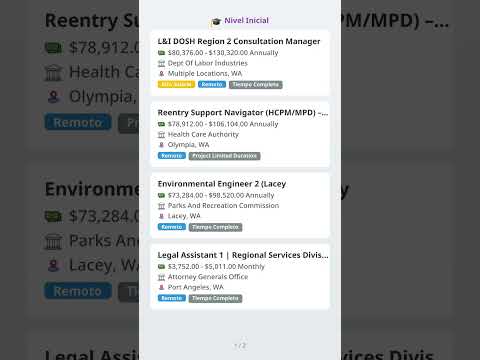 ¡Oportunidad en Seattle! Consultation Manager L&I DOSH Region 2 $80,376…