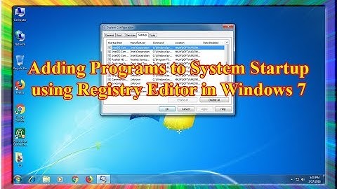 how to add programs to windows startup using registry editor in windows 7