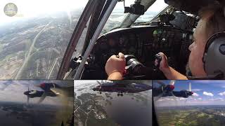 WOW! Antonov 12 BEST EVER Outboard Cam during split-screen landing in BEAUTIFUL Finland!  [AirClips]