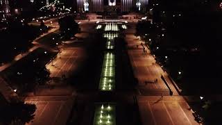 National Palace of Culture by night 4K aerial view [НДК] Sofia
