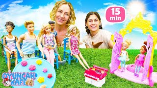 Oyuncak Kafe - Ayşe ve Nicole ile en sevimli Barbie oyunları. Çocuklar için video derlemesi