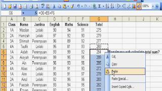 Using autosum in excel malay. bagaimana nak data mengunakan ms