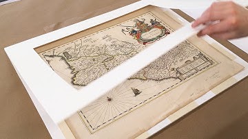 Archival Framing a Map from the 1600s