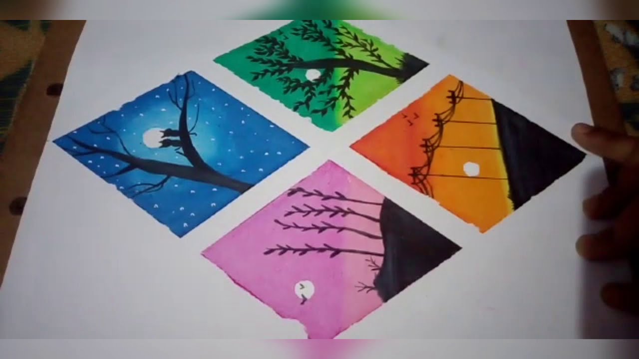 Four types of scenery. Easy for beginners . 🖍️ - YouTube