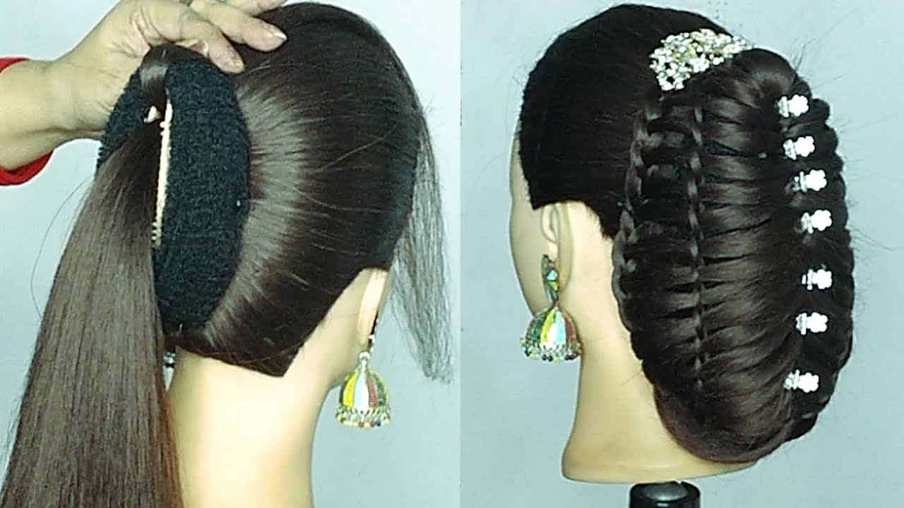 Beautiful Braid Hairstyle With बनाना पिन _ Amazing & Easy Wedding Hairstyle For Long Hair 