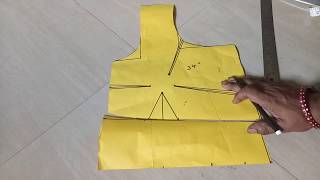 Four Tucks Blouse Cutting Method step by step चार टक्स ब्लाउज कटिंग छाती 34 इंच