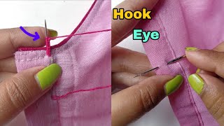 Blouse hook and eye stitching tips and tricks// blouse hook and loop stitching 
