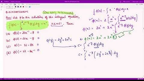 CSIR UGC-NET PREVIOUS YEAR Fredholm integral equations