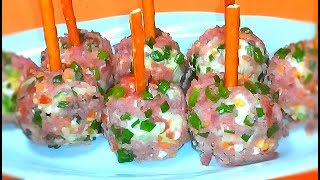 ПРАЗДНИЧНАЯ закуска НА ПАЛОЧКАХ.  НОВАЯ закуска НА ПРАЗДНИЧНЫЙ СТОЛ