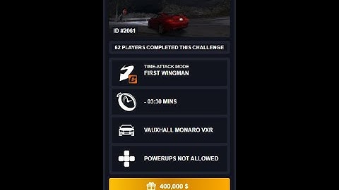 NFS World (NRZ) - FIRST WINGMAN - 03:20.413 - VAUXHALL MONARO VXR