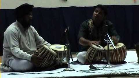 Shri Jaidev JI and his student Rajvinder Singh playing Tabla at Thapar University Patiala