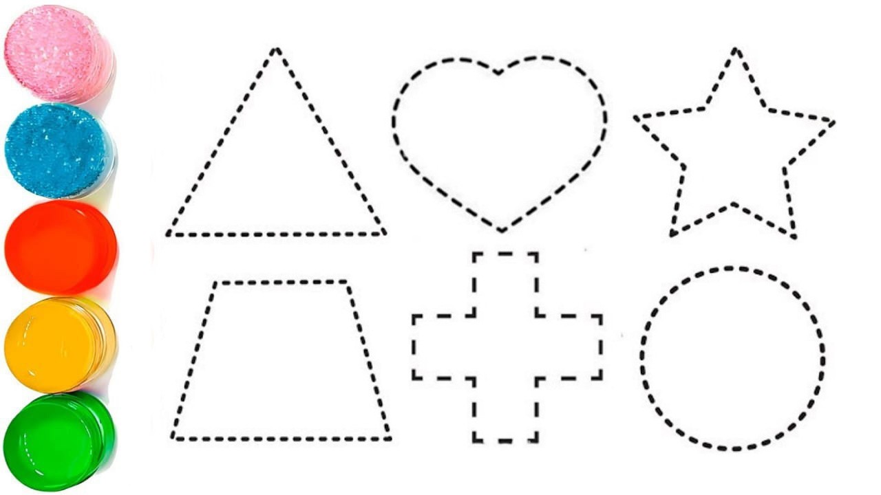 Рисование геометрических фигур для детей, изучение 2D-фигур и цветов для малышей | Дошкольное обу...