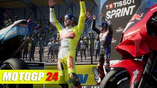 SPRINT MOTOGP FRANCIS 2024❗AMAZING,DIGGIA PRESENTS THE FIRST POSIUM❗#FrenchGP MotoGP™24 TV REPLAY