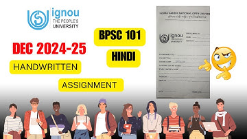BPSC 101 handwritten assignment 2024-2025 | BPSC 101 solved assignment in Hindi 2024-2025 | BPSC 101