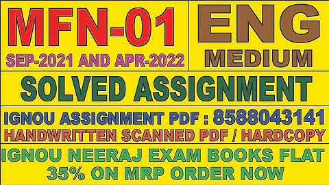 MFN -01 ENGLISH MEDIUM SOLVED ASSIGNMENT 2021-22 | FOR PDF WHATSAPP ON 8588043141