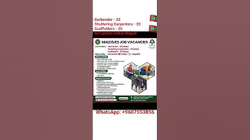 🇲🇻 Maldives Job Vacancies 2025 | Hiring Barbenders, Carpenters & Scaffolders | Apply Now
