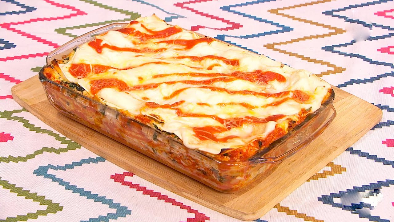 Lasagna de pollo y espinaca