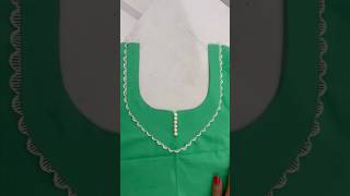 Easy Neck Design with lace and pearl #fashion #viral #sewing #silaisikhe#trending #shorts#shortsfeed