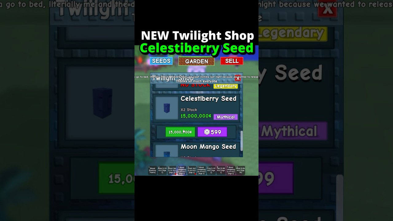 CELESTIBERRY SHOWCASE Seed from new TWILIGHT SHOP in Grow a Garden