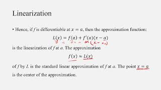MATH I: Linearization and Differentials Arabic Narration