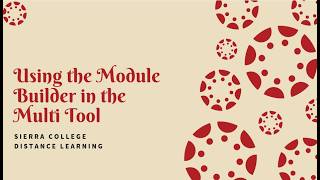 Using the Module Builder in the Multi Tool Wealth