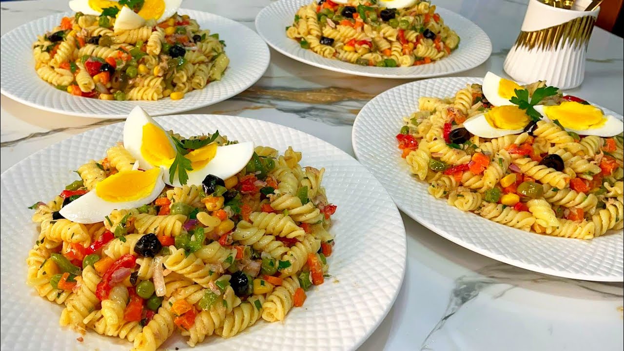 سلطة المعكرونة بالخضر سهلة وسريعةبلا قوة الصليق دفعة وحدة توجديها صلصة👌🏻صحية ومغدية بدون مايونيز 😋