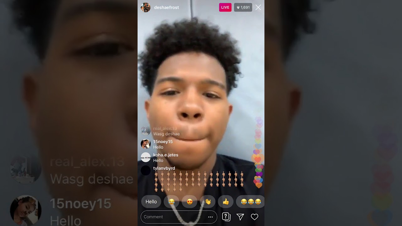 DeShae frost Instagram live YouTube