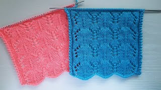 Easy Lace Knit Stitch | Einfaches Strick-Ajourmuster | Punto semplice traforato |Punto calado simple