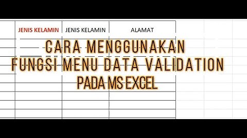 Cara menggunakan fungsi data validation ms excel