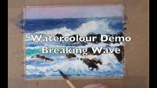 Watercolour demo How to paint breaking waves