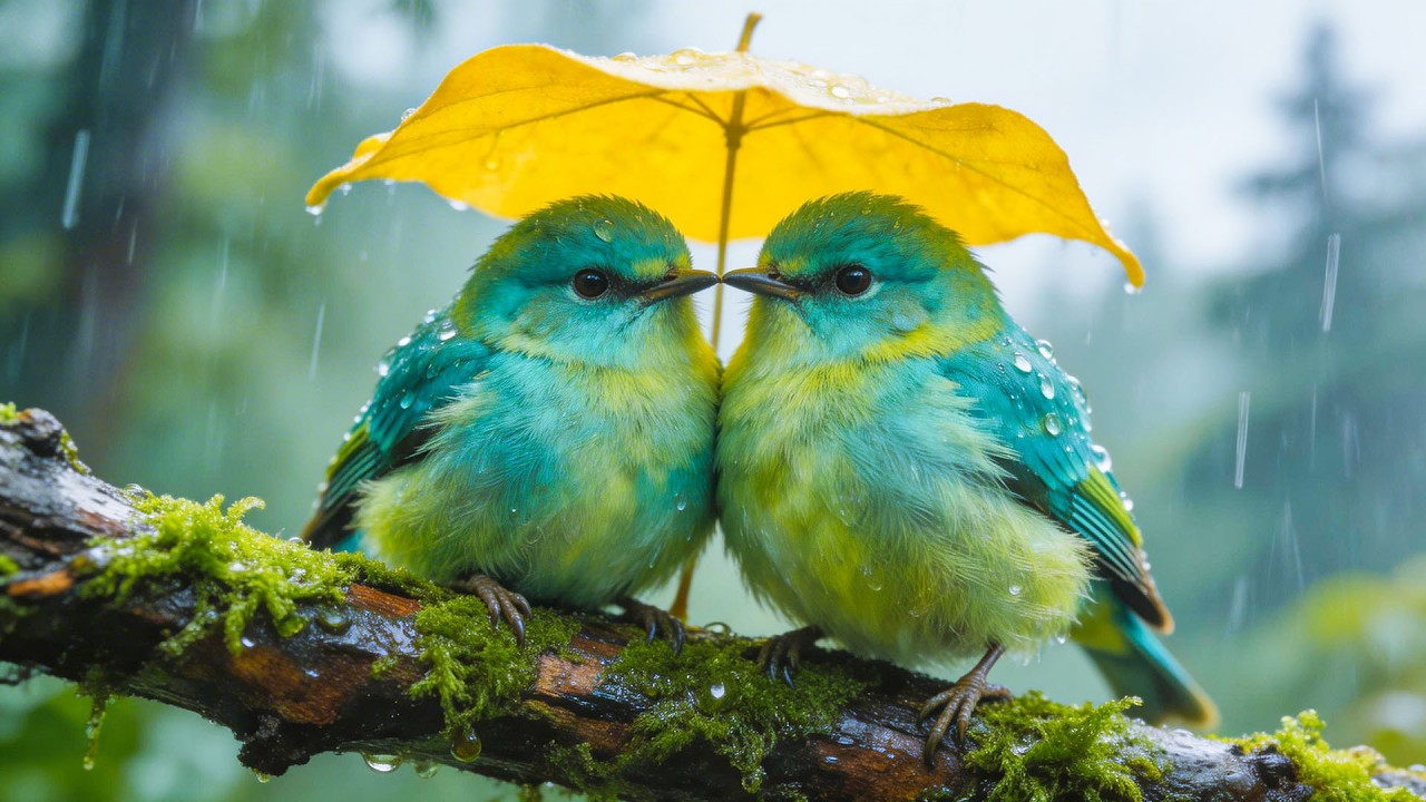 Расслабьтесь и быстро избавьтесь от стресса под звуки дождя и пения птиц 🎶💚 Спокойная музыка для ...