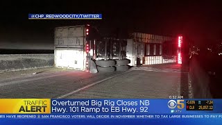 Famous Big-Rig Overturns On 101/92 Interchange In San Mateo Profile